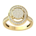 thumbnail image 1 of ARAIYA FINE JEWELRY 14K Yellow Gold Round Lab Grown Diamond Cluster Engagement Ring (2/5 cttw, VS1 Clarity, D-F Color) Size 10, 1 of 6