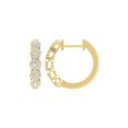 thumbnail image 1 of ARAIYA FINE JEWELRY 14K Yellow Gold Round Lab-Grown Diamond Cluster Hoop Earrings (1/3 cttw, VS1 Clarity, D-E Color), 1 of 7
