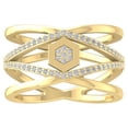 thumbnail image 1 of ARAIYA FINE JEWELRY 14K Yellow Gold Round Lab Grown Diamond Cross Engagement Ring (1/3 cttw, VS Clarity, D-E Color) Size 8, 1 of 1