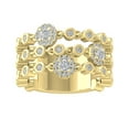 thumbnail image 1 of ARAIYA FINE JEWELRY 14K Yellow Gold Round Lab Grown Diamond Halo link Band Ring (3/4 cttw, VS Clarity, D-E Color) Size 9.5, 1 of 1