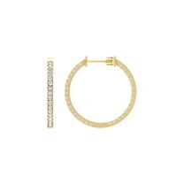 ARAIYA FINE JEWELRY 14K Yellow Gold Round Lab-Grown Diamond Hoop Earrings (1 3/5 cttw, VS1 Clarity, D-E Color)