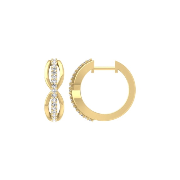 ARAIYA FINE JEWELRY 14K Yellow Gold Round Lab-Grown Diamond Hoop Earrings (1/4 cttw, VS1 Clarity, D-E Color)