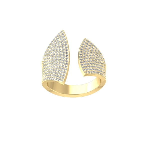 ARAIYA FINE JEWELRY 14K Yellow Gold Round Lab Grown Diamond Open Space Band Ring (1/2 cttw, VS Clarity, D-F Color) Size 9.5