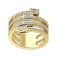 thumbnail image 1 of ARAIYA FINE JEWELRY 14K Yellow Gold Round and Baguette Lab Grown Diamond Bypass Band Ring (3/4 cttw, D-F Color, VS Clarity), Size 8, 1 of 5