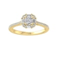 thumbnail image 1 of ARAIYA FINE JEWELRY 14K Yellow Gold Round and Baguette shape Lab Grown Diamondsolitaire Engagement Ring (3/4 cttw, VS Clarity, D-E Color) Size 7.5, 1 of 1