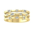 thumbnail image 1 of ARAIYA FINE JEWELRY 14K Yellow Gold Round and Marquise shape Lab Grown Diamond Three Row Wedding Band Ring (1/3 cttw, VS Clarity, D-E Color) Size 8.5, 1 of 1