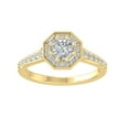 thumbnail image 1 of ARAIYA FINE JEWELRY 14K Yellow Gold Round and baguette shape Diamond Engagement Ring (1 cttw, I2-I3 Clarity, I-J Color) Size 5.5, 1 of 5