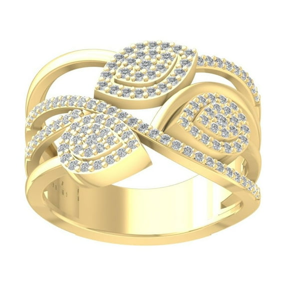 ARAIYA FINE JEWELRY 14K Yellow Gold Round-shape Diamond Composite Ring (1/2 cttw, I2-I3 Clarity, I-J Color) Size 9.5
