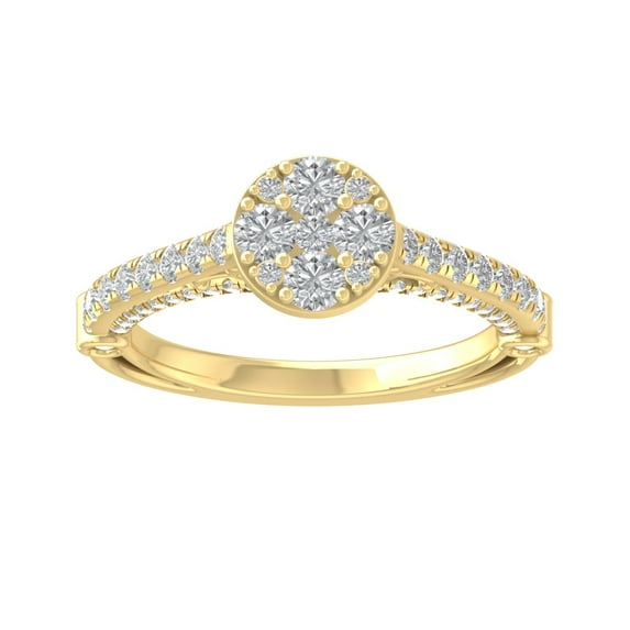 ARAIYA FINE JEWELRY 14K Yellow Gold Round-shape Diamond Composite Ring (1 cttw, I2-I3 Clarity, I-J Color) Size 7
