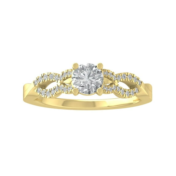ARAIYA FINE JEWELRY 14K Yellow Gold Round-shape Diamond Engagement Ring (3/4 cttw, I2-I3 Clarity, I-J Color) Size 9