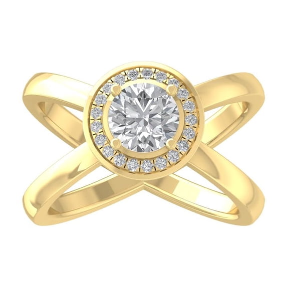 ARAIYA FINE JEWELRY 14K Yellow Gold Round-shape Diamond Fashion Ring (1 1/8 cttw, I2-I3 Clarity, I-J Color) Size 9