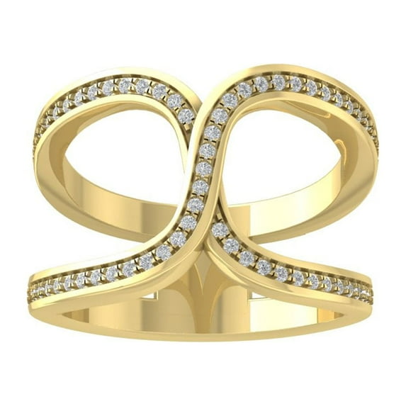 ARAIYA FINE JEWELRY 14K Yellow Gold Round-shape Diamond Fashion Ring (1/2 cttw, I2-I3 Clarity, I-J Color) Size 6.5
