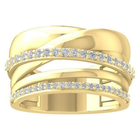 ARAIYA FINE JEWELRY 14K Yellow Gold Round-shape Diamond Fashion Ring (1/3 cttw, I2-I3 Clarity, I-J Color) Size 5.5