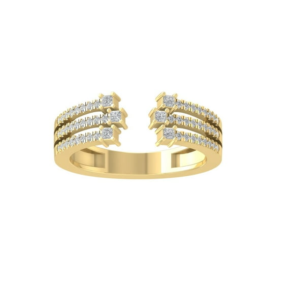 ARAIYA FINE JEWELRY 14K Yellow Gold Round-shape Diamond Fashion Ring (1/3 cttw, I2-I3 Clarity, I-J Color) Size 6.5
