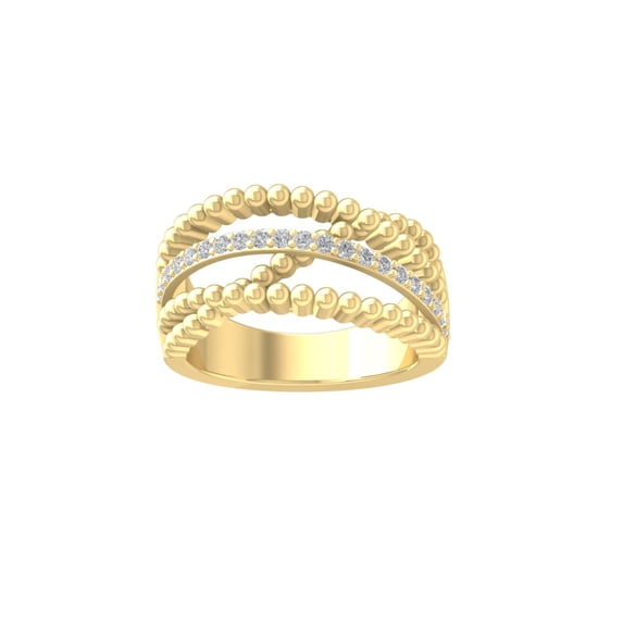 ARAIYA FINE JEWELRY 14K Yellow Gold Round-shape Diamond Fashion Ring (1/4 cttw, I2-I3 Clarity, I-J Color) Size 8.5