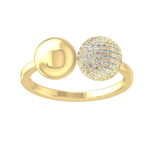 ARAIYA FINE JEWELRY 14K Yellow Gold Round-shape Diamond Pearl shape Ring (2 1/2 cttw, I2-I3 Clarity, I-J Color) Size 10