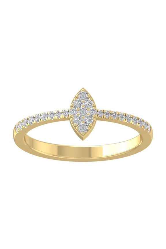 FINE JEWELRY 14K Yellow Gold Round-shape Lab Grown Diamond Composite Ring (1/5 cttw, VS Clarity, D-F Color) Size 10
