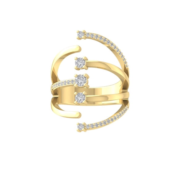 ARAIYA FINE JEWELRY 14K Yellow Gold Round-shape Lab Grown Diamond Fashion Ring (1/2 cttw, VS Clarity, D-F Color) Size 10