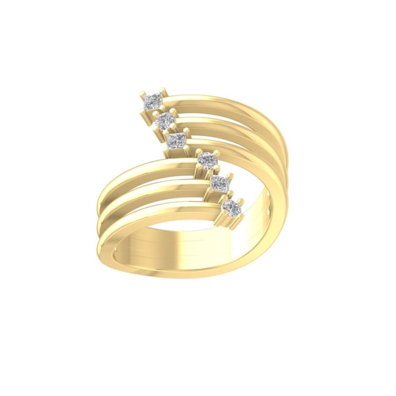 ARAIYA FINE JEWELRY 14K Yellow Gold Round-shape Lab Grown Diamond Fashion Ring (1/3 cttw, VS Clarity, D-F Color) Size 8.5