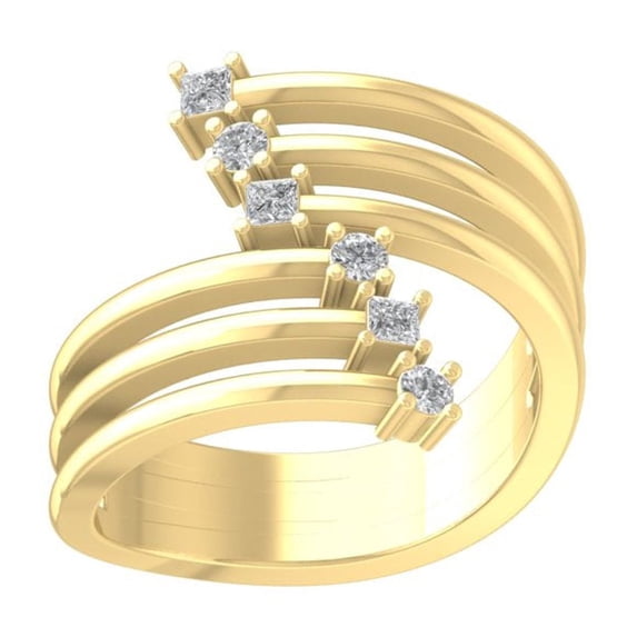 ARAIYA FINE JEWELRY 14K Yellow Gold Round-shape Lab Grown Diamond Fashion Ring (1/3 cttw, VS Clarity, D-F Color) Size 8