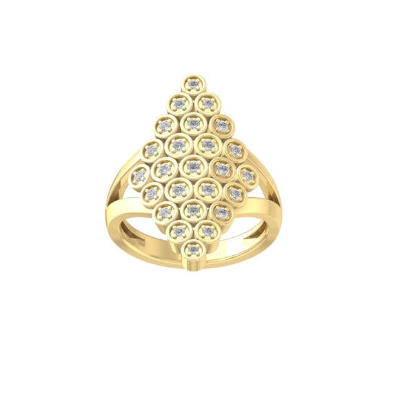 ARAIYA FINE JEWELRY 14K Yellow Gold Round-shape Lab Grown Diamond Fashion Ring (1/4 cttw, VS Clarity, D-F Color) Size 5.5