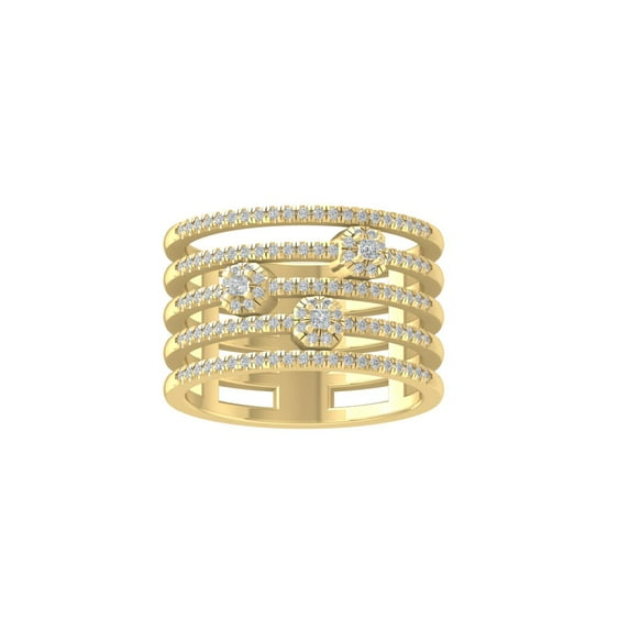ARAIYA FINE JEWELRY 14K Yellow Gold Round-shape Lab Grown Diamond Fashion Ring (1 cttw, VS Clarity, D-F Color) Size 10