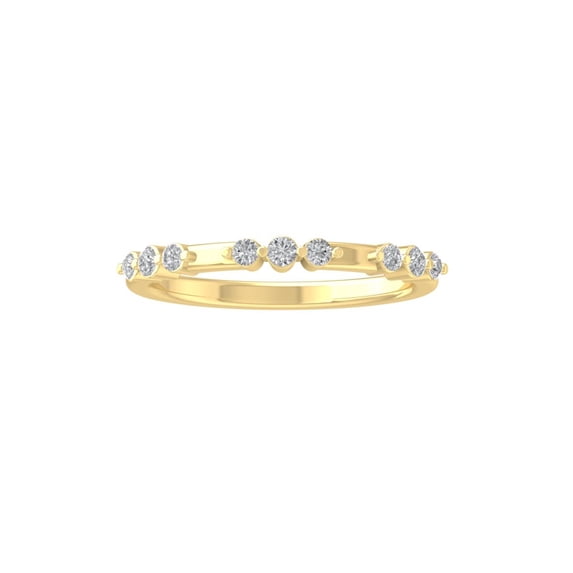 ARAIYA FINE JEWELRY 14K Yellow Gold Round-shape Lab Grown Diamond Wedding Band Ring (1/4 cttw, VS Clarity, D-F Color) Size 10