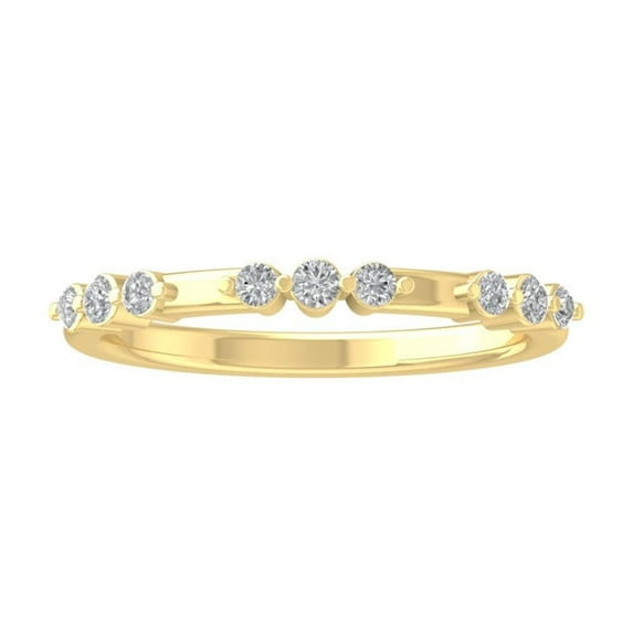 ARAIYA FINE JEWELRY 14K Yellow Gold Round-shape Lab Grown Diamond Wedding Band Ring (1/4 cttw, VS Clarity, D-F Color) Size 6