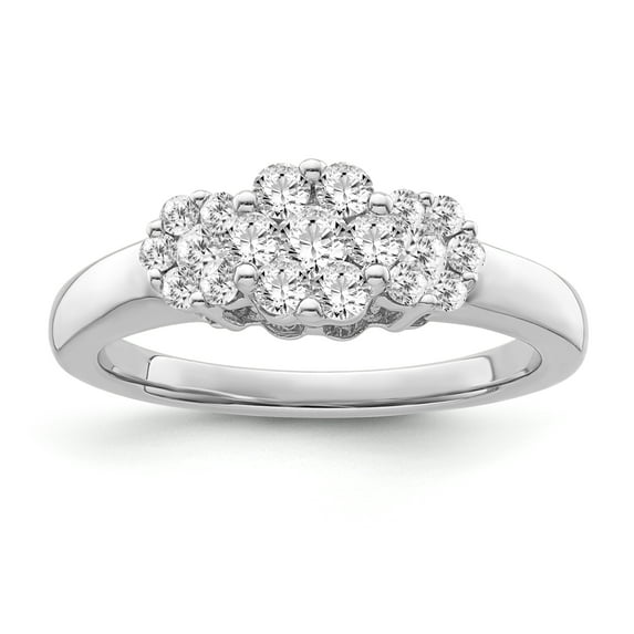ARAIYA FINE JEWELRY 14k White Gold Diamond Cluster Band Ring (1/4 cttw, I-J Color, I2-I3 Clarity), Size 6