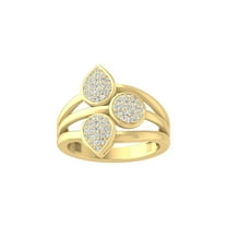 ARAIYA FINE JEWELRY 14k Yellow Gold Cluster Diamond Wedding Band Ring (1/3 cttw, I-J Color, I2-I3 Clarity) Size 7