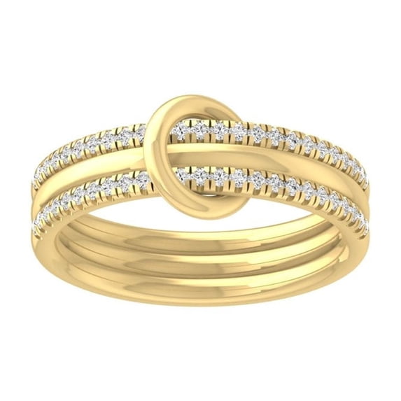 ARAIYA FINE JEWELRY 14k Yellow Gold Diamond Wedding Band Ring (1/4 cttw, I-J Color, I2-I3 Clarity) Size 7