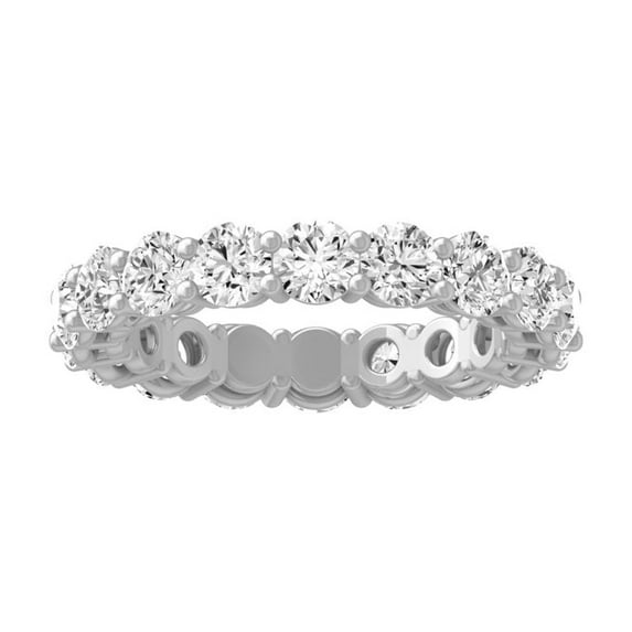 ARAIYA FINE JEWELRY 5 CT.T.W Lab Grown Round Diamond Eternity Band Ring | 10K White Gold Wedding Anniversary Band Ring Size 6 | D-E Color and VS Clarity