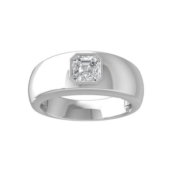 ARAIYA FINE JEWELRY 925 Sterling Silver Asscher-shape Lab Grown Diamond Fashion Ring (1 cttw, VS Clarity, D-F Color) Size 10