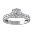 thumbnail image 1 of ARAIYA FINE JEWELRY 925 Sterling Silver Cluster Diamond Engagement Ring (1/2 cttw, I-J Color, I2-I3 Clarity) Size 8.5, 1 of 1