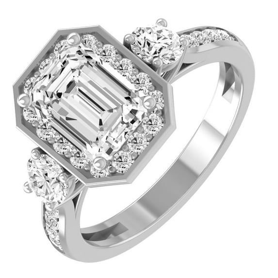 ARAIYA FINE JEWELRY 925 Sterling Silver Lab Grown Diamond Engagement Ring (2 3/4 cttw, D-F Color, VS1 Clarity) Size 10