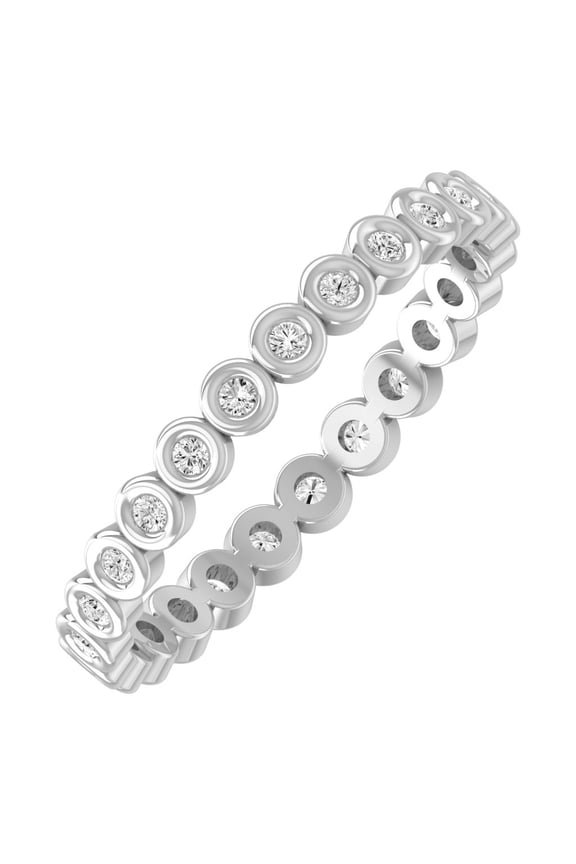 FINE JEWELRY 925 Sterling Silver Lab Grown Diamond Eternity Ring (1/4 cttw, D-F Color, VS1 Clarity) Size 8.5
