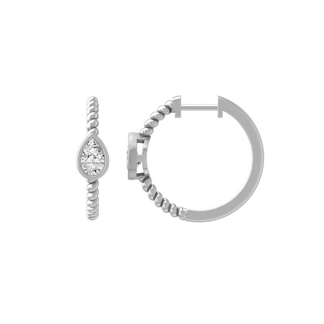 ARAIYA FINE JEWELRY 925 Sterling Silver PearShape Lab Grown Diamond