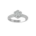 thumbnail image 1 of ARAIYA FINE JEWELRY 925 Sterling Silver Round and baguette shape Diamond Engagement Ring (1 cttw, I2-I3 Clarity, I-J Color) Size 6, 1 of 5