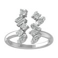 thumbnail image 1 of ARAIYA FINE JEWELRY 925 Sterling Silver Round and baguette shape Diamond Fashion Ring (3/4 cttw, I2-I3 Clarity, I-J Color) Size 9.5, 1 of 5