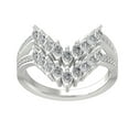 thumbnail image 1 of ARAIYA FINE JEWELRY 925 Sterling Silver Round and marquise-shape Diamond Fashion Ring (1 cttw, I2-I3 Clarity, I-J Color) Size 7, 1 of 5