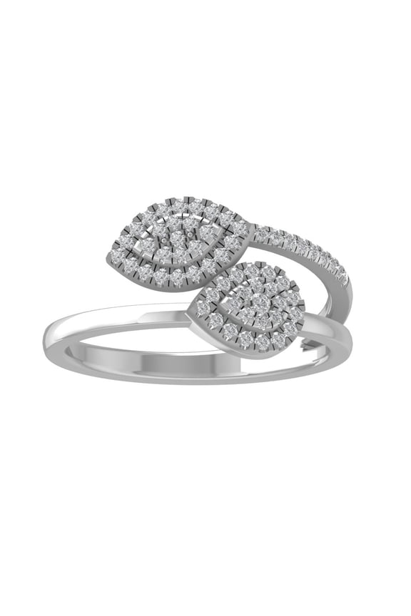 FINE JEWELRY 925 Sterling Silver Round-shape Diamond Composite Ring (1/4 cttw, I2-I3 Clarity, I-J Color) Size 6.5