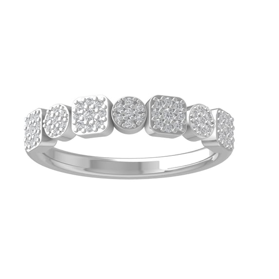 ARAIYA FINE JEWELRY 925 Sterling Silver Round-shape Diamond Composite Ring (1/4 cttw, I2-I3 Clarity, I-J Color) Size 8