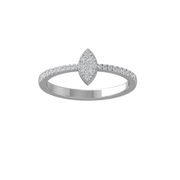 ARAIYA FINE JEWELRY 925 Sterling Silver Round-shape Diamond Composite Ring (1/5 cttw, I2-I3 Clarity, I-J Color) Size 6.5