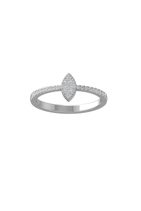 FINE JEWELRY 925 Sterling Silver Round-shape Diamond Composite Ring (1/5 cttw, I2-I3 Clarity, I-J Color) Size 8.5