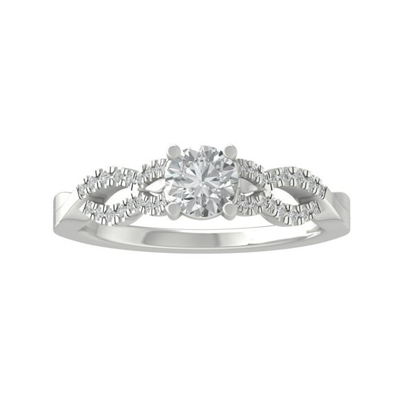ARAIYA FINE JEWELRY 925 Sterling Silver Round-shape Diamond Engagement Ring (3/4 cttw, I2-I3 Clarity, I-J Color) Size 7.5