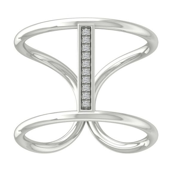 ARAIYA FINE JEWELRY 925 Sterling Silver Round-shape Diamond Fashion Ring (1/10 cttw, I2-I3 Clarity, I-J Color) Size 7