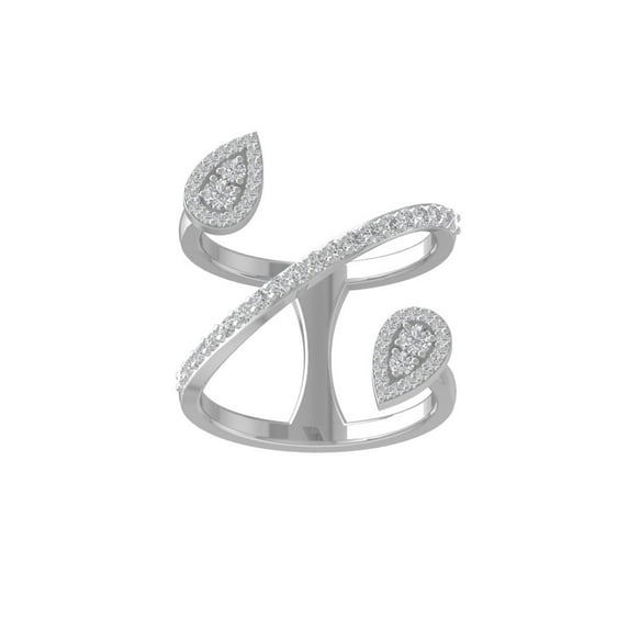 ARAIYA FINE JEWELRY 925 Sterling Silver Round-shape Diamond Fashion Ring (1/2 cttw, I2-I3 Clarity, I-J Color) Size 5.5