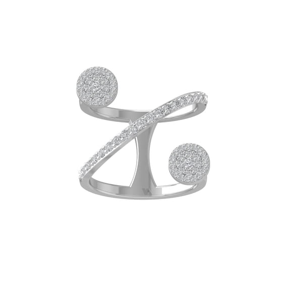 ARAIYA FINE JEWELRY 925 Sterling Silver Round-shape Diamond Fashion Ring (1/2 cttw, I2-I3 Clarity, I-J Color) Size 5
