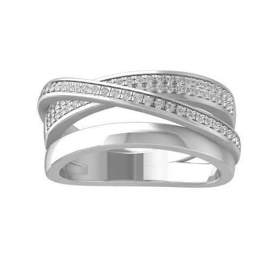 ARAIYA FINE JEWELRY 925 Sterling Silver Round-shape Diamond Fashion Ring (1/3 cttw, I2-I3 Clarity, I-J Color) Size 7.5