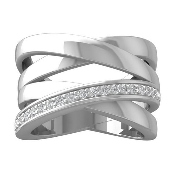 ARAIYA FINE JEWELRY 925 Sterling Silver Round-shape Diamond Fashion Ring (1/4 cttw, I2-I3 Clarity, I-J Color) Size 7